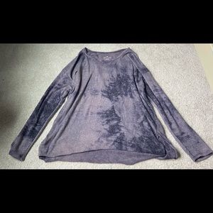 long sleeve soft purple tie dye shirt